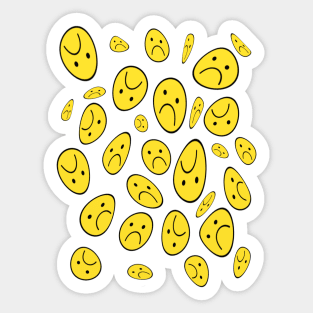 Distorted Sad Face Pattern Sticker